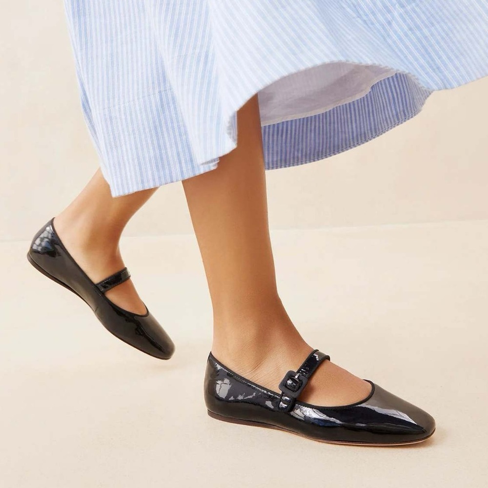 Loeffler Randall Patent Leather Ginger Mary Jane Flats